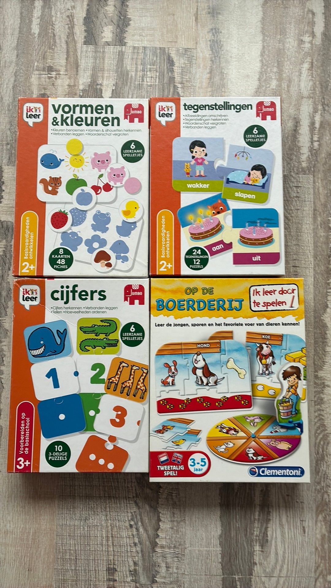 4 educatieve spellen., Kinderen en Baby's, Speelgoed | Educatief en Creatief, Ophalen of Verzenden, Zo goed als nieuw