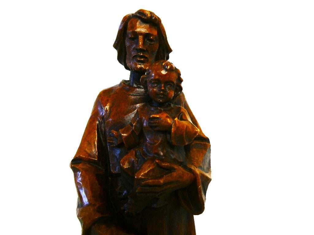 Beeld Heilige Jozef met kindje Jezus op de arm, Antiek en Kunst, Ophalen of Verzenden