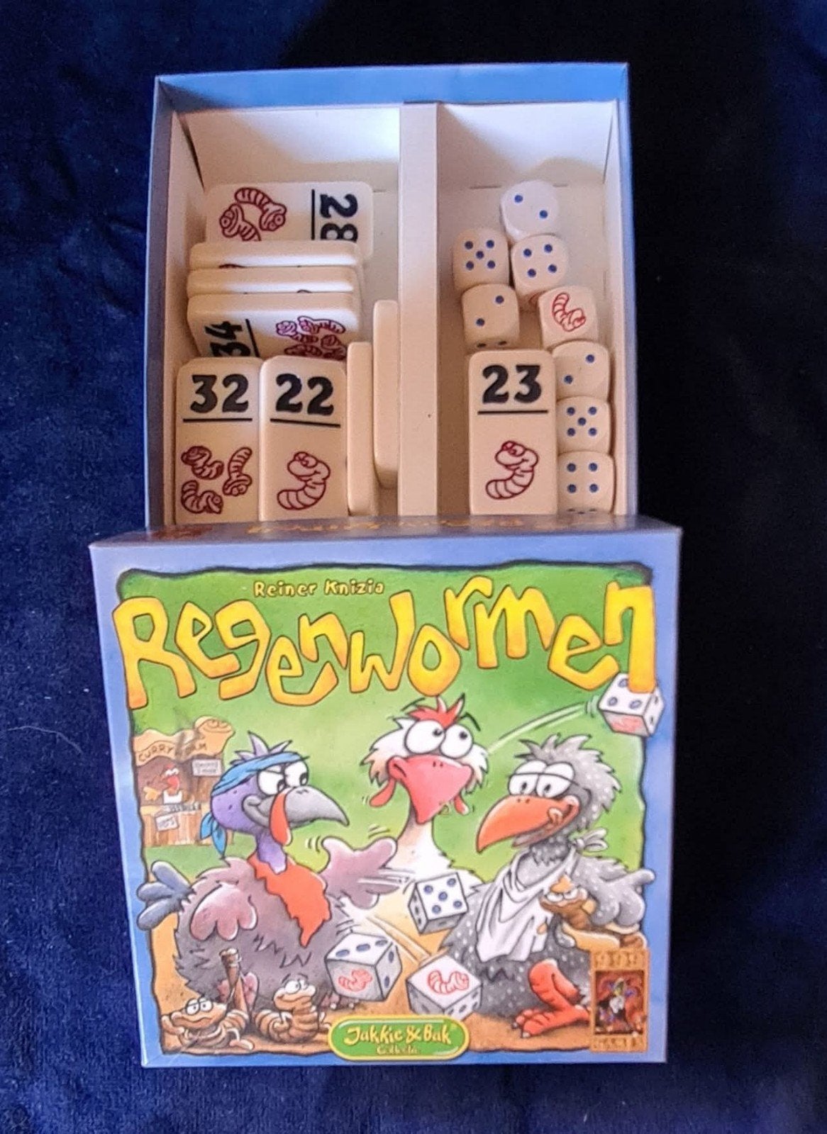 Regenwormen dobbelspel van Reiner Knizia, Drie of vier spelers, Ophalen of Verzenden, Zo goed als nieuw, Jakkie & Bak