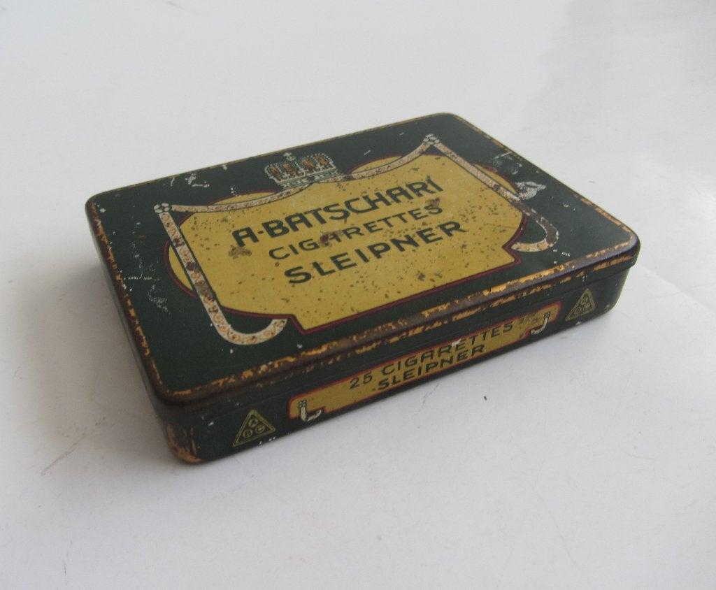 Oud sigarettenblikje, Verzamelen, Blikken, Ophalen of Verzenden, Koek(jes)