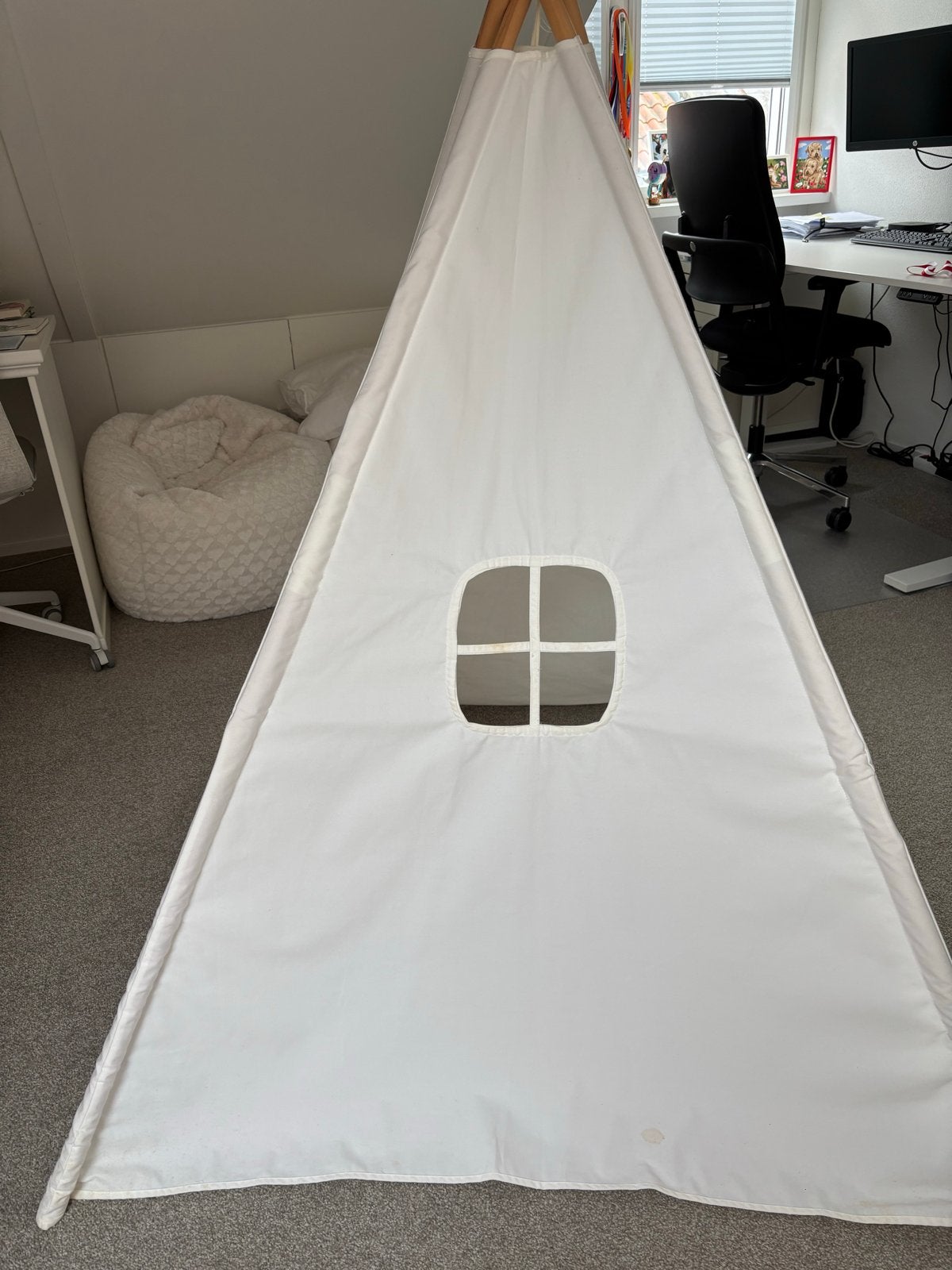 Witte kinder tipi tent - Speeltent voor binnen, Ophalen of Verzenden, Zo goed als nieuw