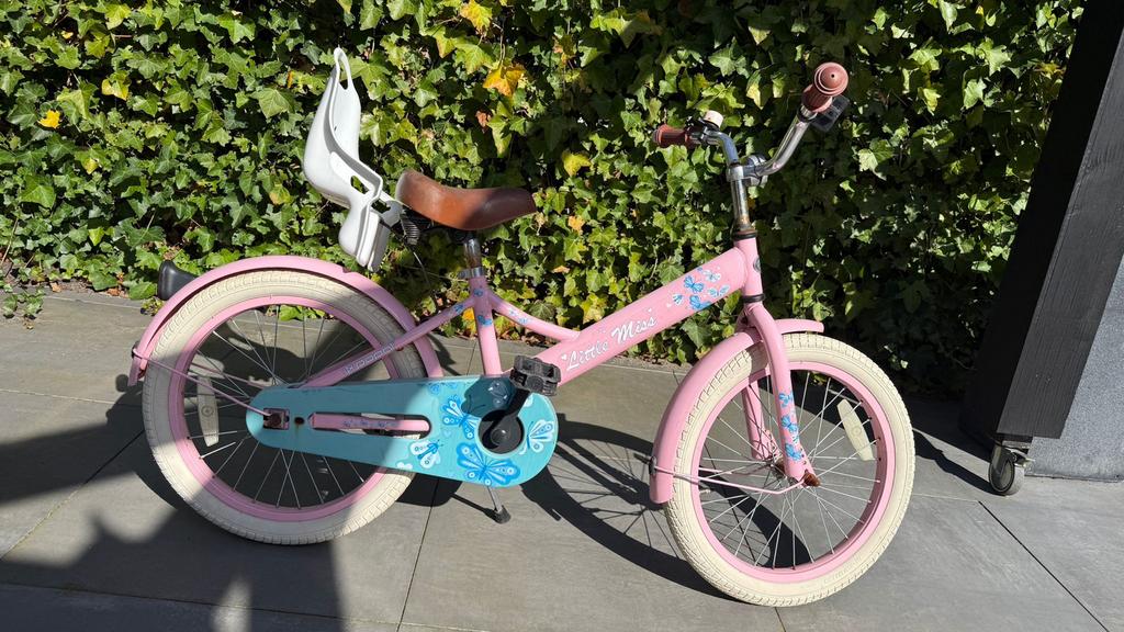 Roze meisjesfiets met poppenzitje, Ophalen, Gebruikt, 16 inch