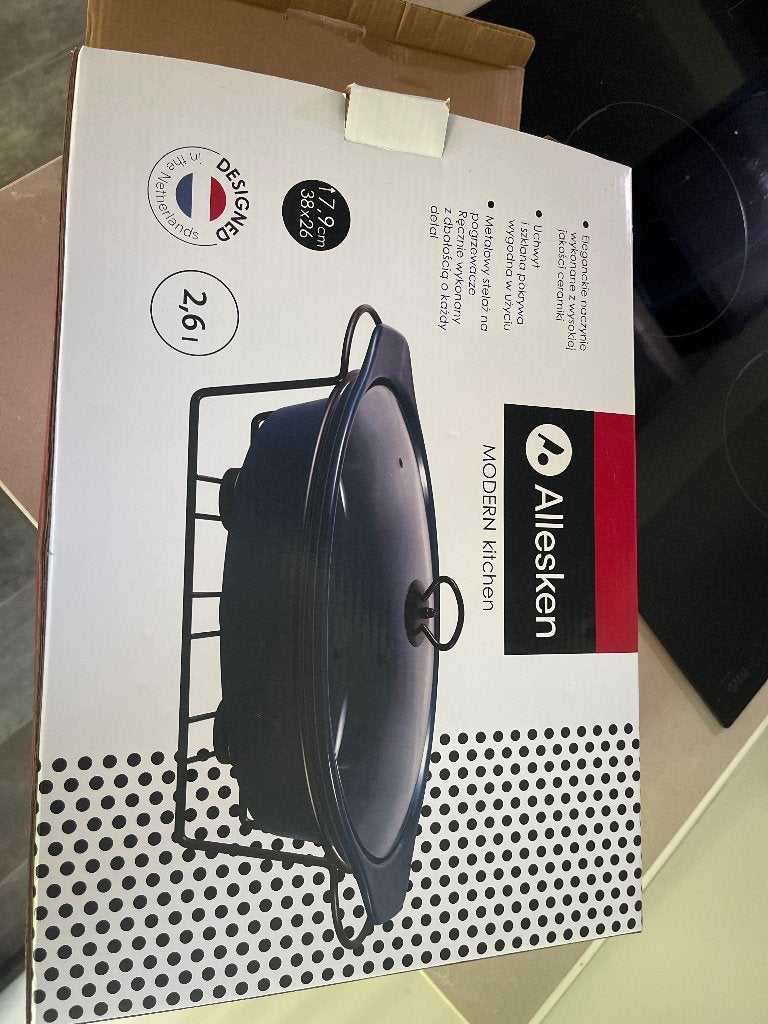 Ovenschaal met metal stand, Huis en Inrichting, Ophalen, Overige typen, Nieuw, Steen/keramiek
