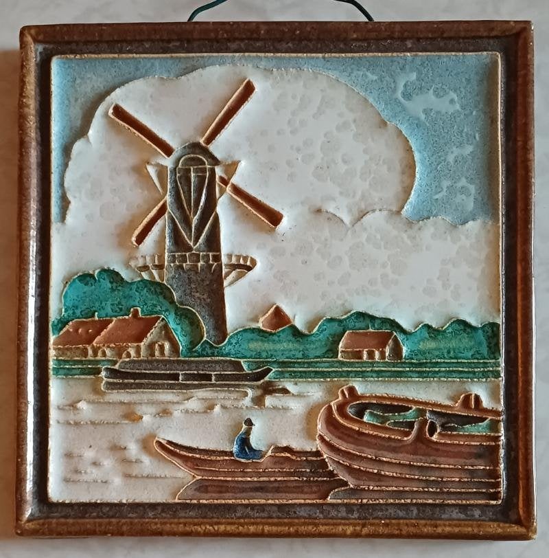 Cloisonne tegel van de porceleyne fles, Ophalen of Verzenden