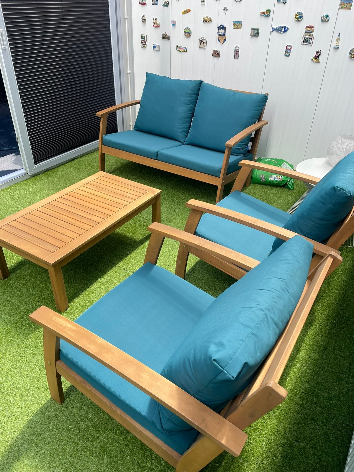 acacia houten tuinset loungeset, Ophalen, Zo goed als nieuw