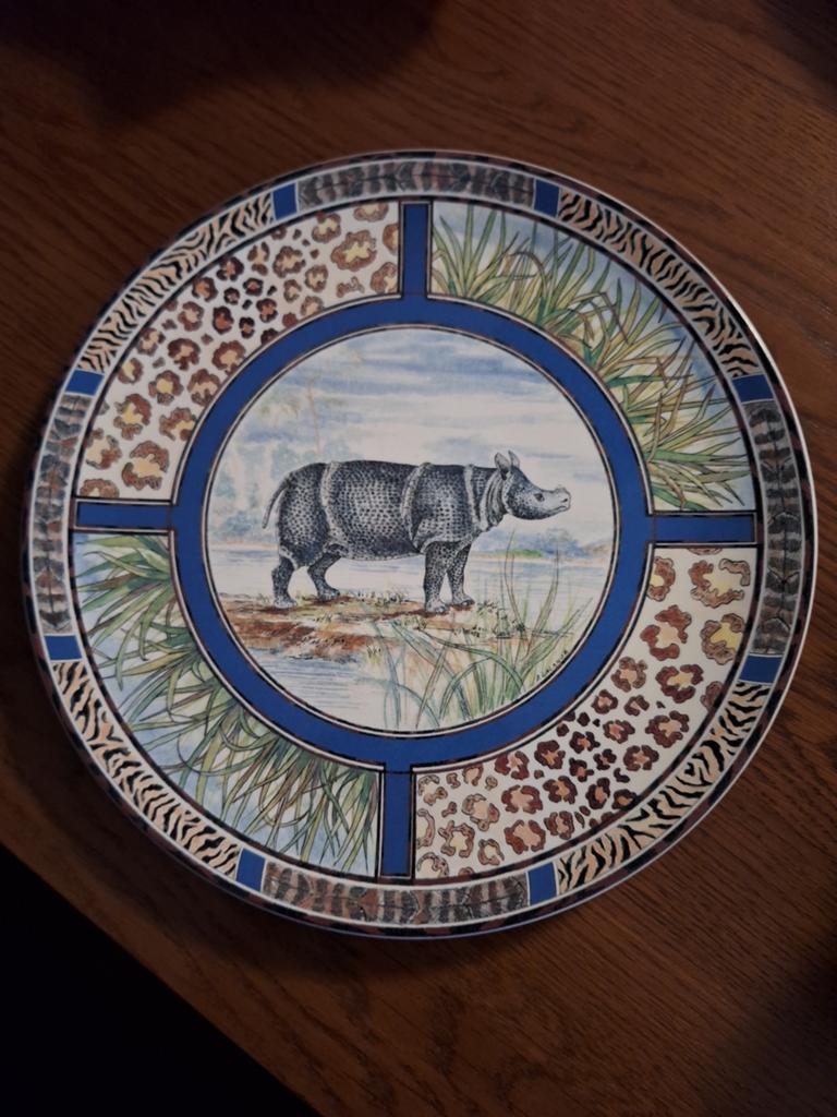 Prachtig groot taartbord Faïencerie de Gien France - Savane, Ophalen, Zo goed als nieuw, Bord(en), Overige stijlen