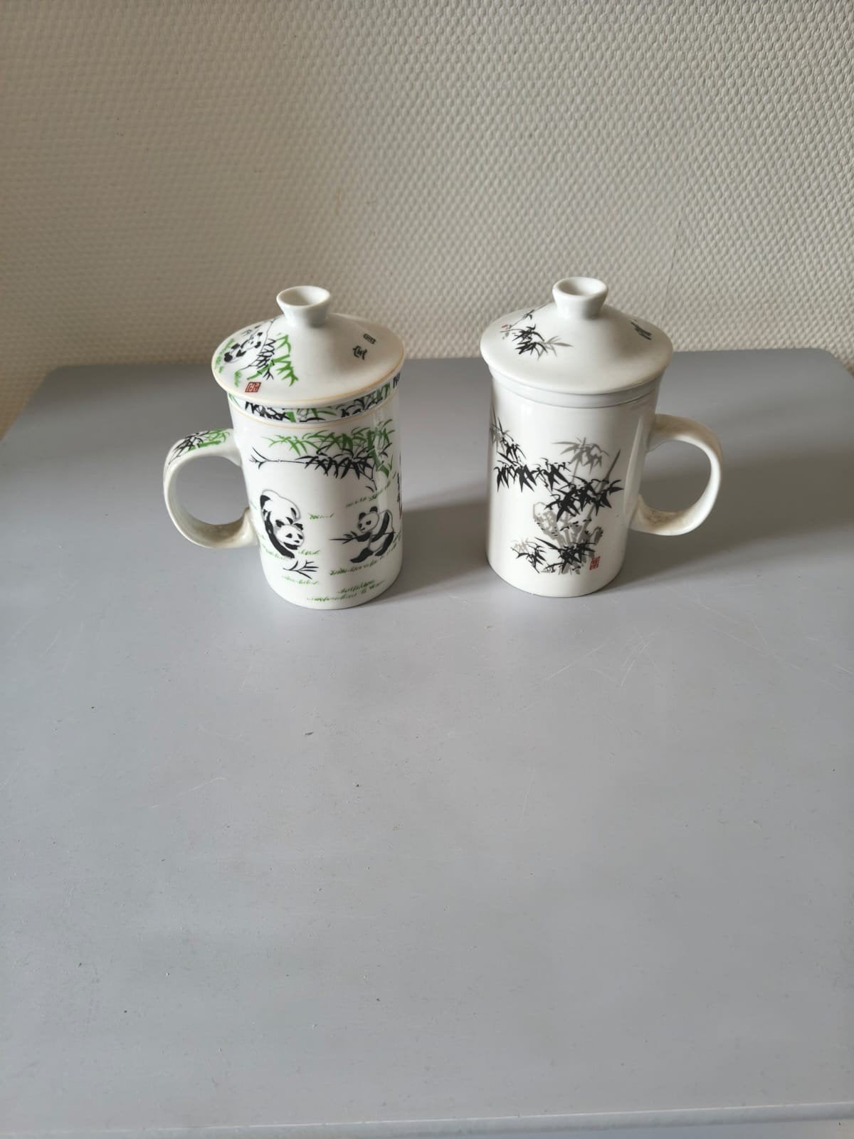 Matcha theemokken met uitneembare theehouders - 2 stuks, Ophalen, Aziatisch, Gebruikt, Keramiek