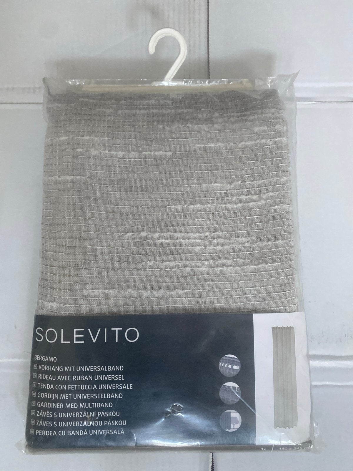 SoleVito Bergamo Gordijn met Universeelband - Nieuw, Nieuw, Gordijn, Polyester, Grijs