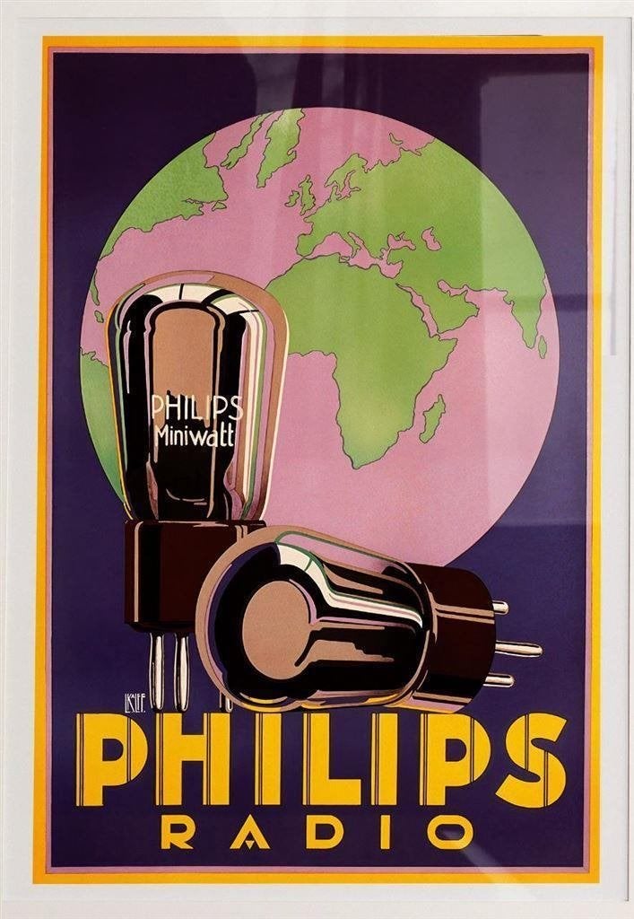 PHILIPS RADIO Art Deco Vintage Nederlandse Reclame poster, Verzamelen, Verzenden, Nieuw, Overige typen