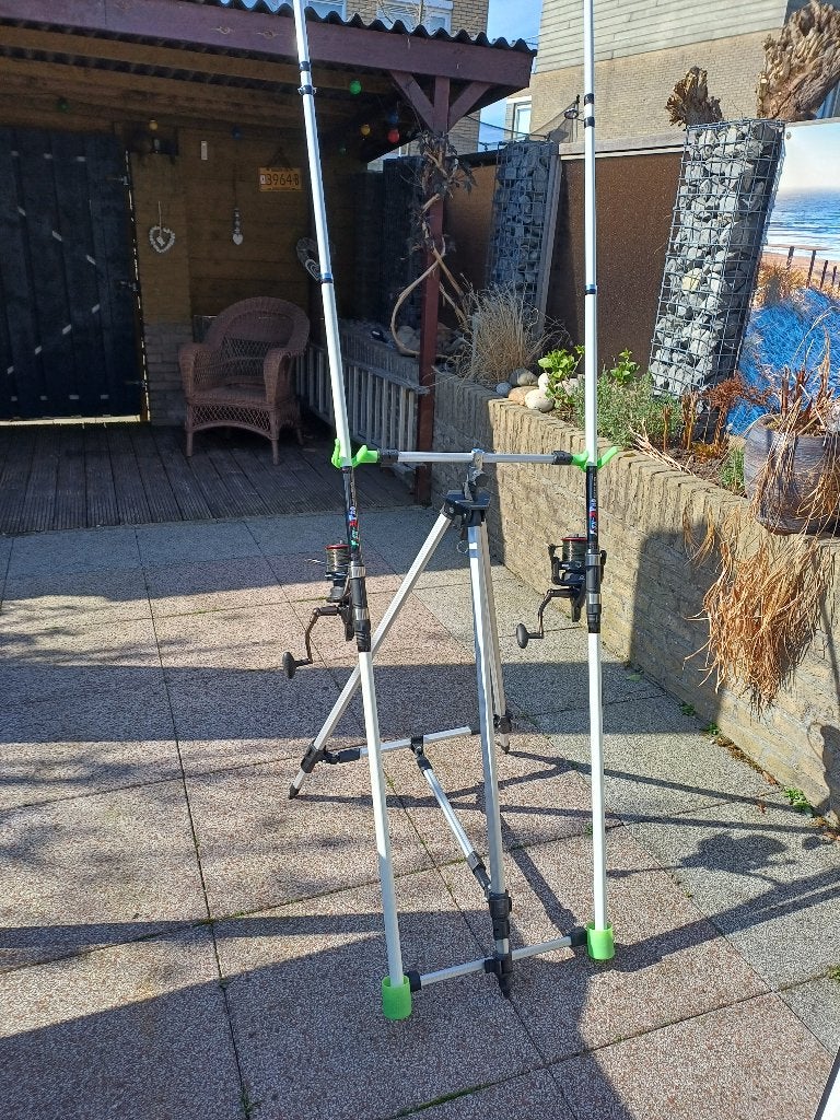 Zeer complete Strandhengelset als nieuw!!, Watersport en Boten, Hengelsport | Zeevissen, Ophalen, Zo goed als nieuw, Complete set