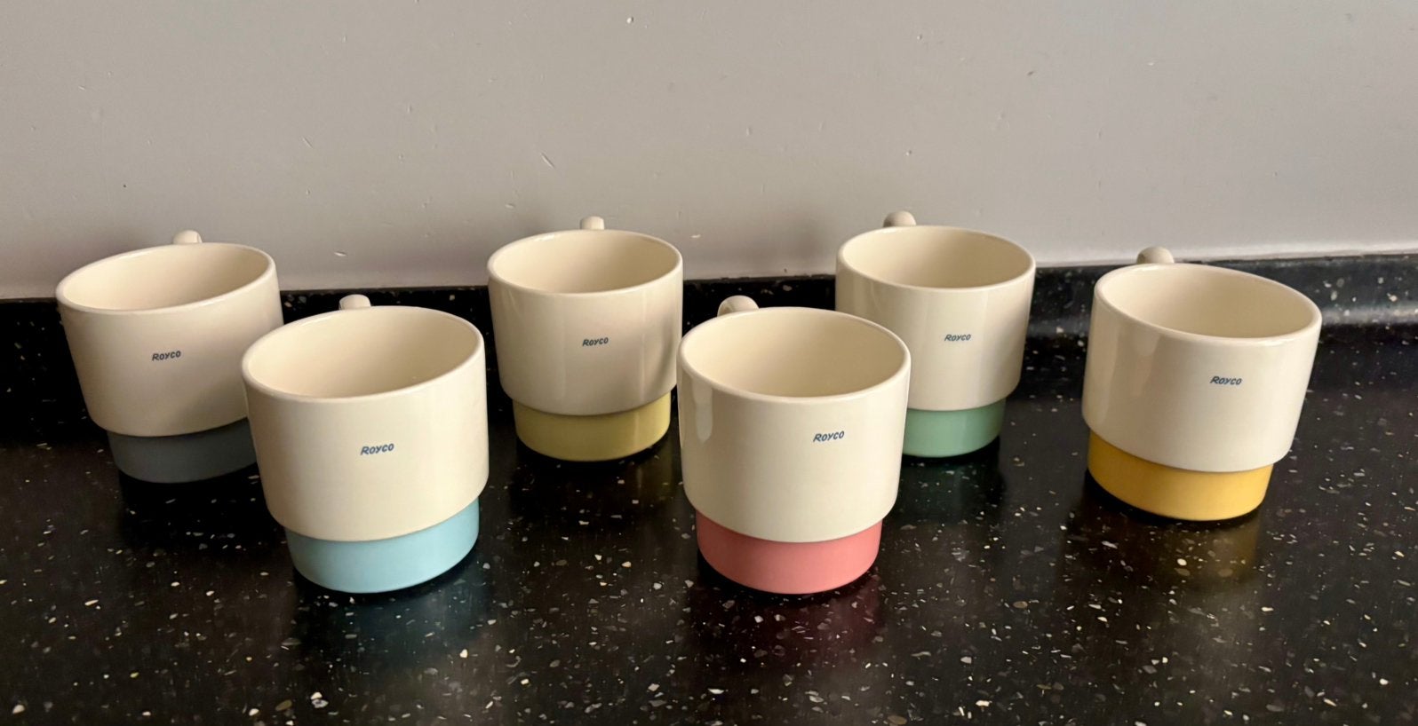 Set van 6 mokken Royco Sphinx Maastricht, Zo goed als nieuw, Overige stijlen, Porselein, Mok