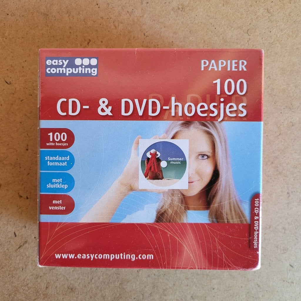Papieren cd- & dvdhoesjes 100 stuks, Diversen, Ophalen, Nieuw