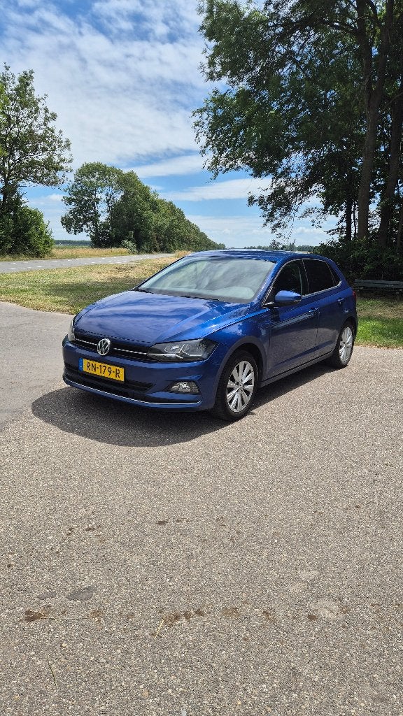 Volkswagen Polo 1.0 TSI DSG 2018 Blauw ACC CLIMA TREKHAAK, Stof, Euro 6, 95 pk, Blauw