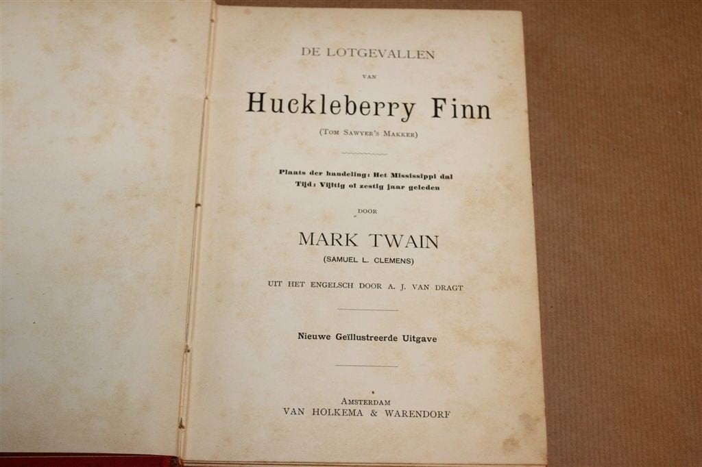 Huckleberry Finn — Antieke Geïllustreerde Uitgave 1908, Boeken, Ophalen of Verzenden, Gelezen