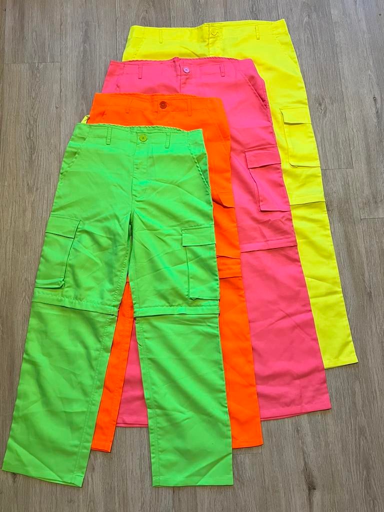 Neon afritsbroeken - groen geel oranje roze, Ophalen of Verzenden, Nieuw, Carnaval