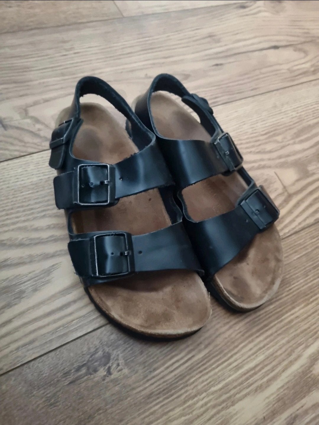Birkenstock leren sandalen zwart maat 38, Zwart, Gedragen, Birkenstock, Sandalen of Muiltjes