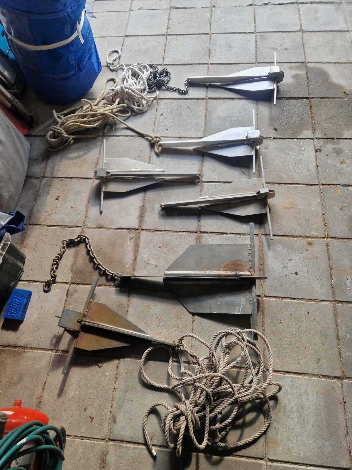 Diverse ankers en ankerlijnen voor boot, Ophalen of Verzenden, Gebruikt, Overige typen