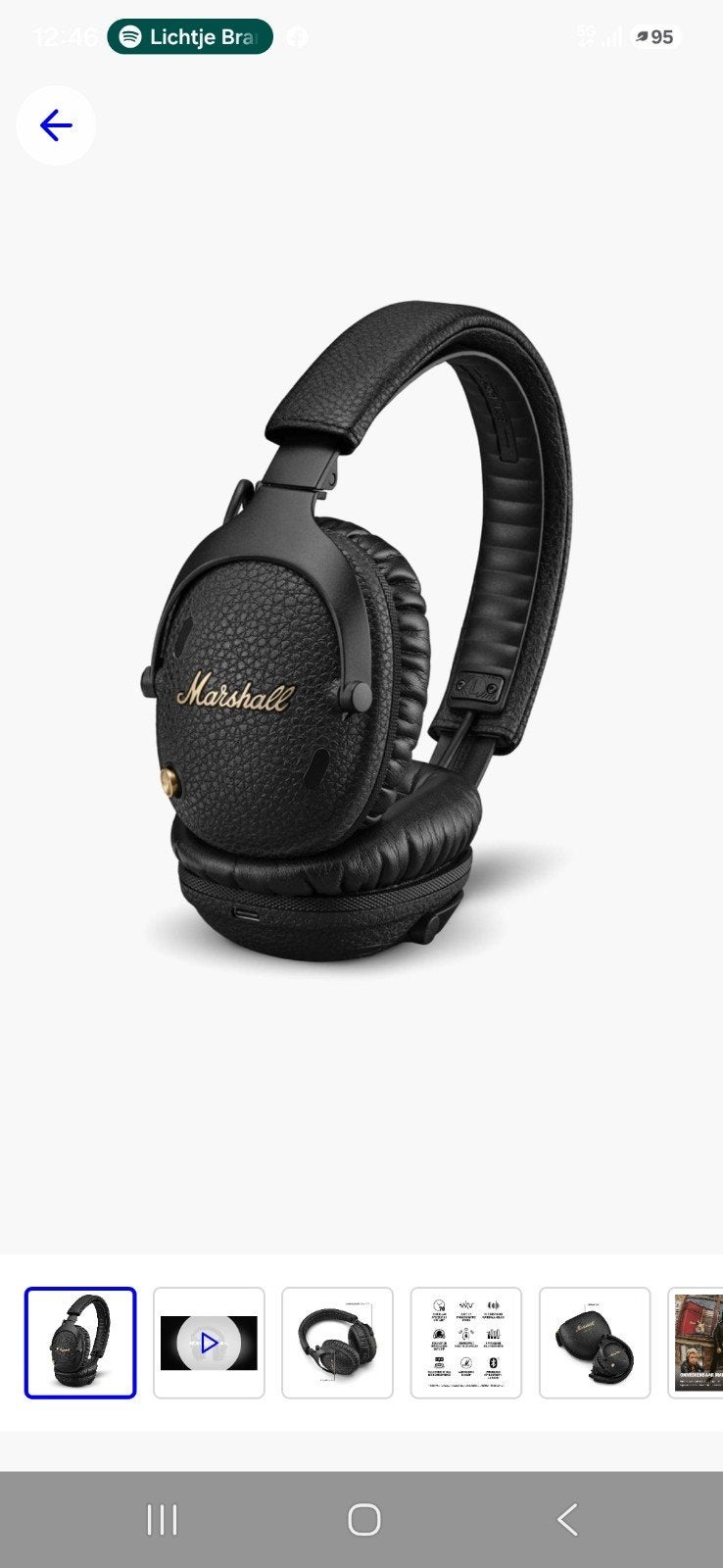 Marshall Monitor III A.N.C. Hoofdtelefoon Zwart NIEUW, Nieuw, Microfoon, Over-ear, Zwart