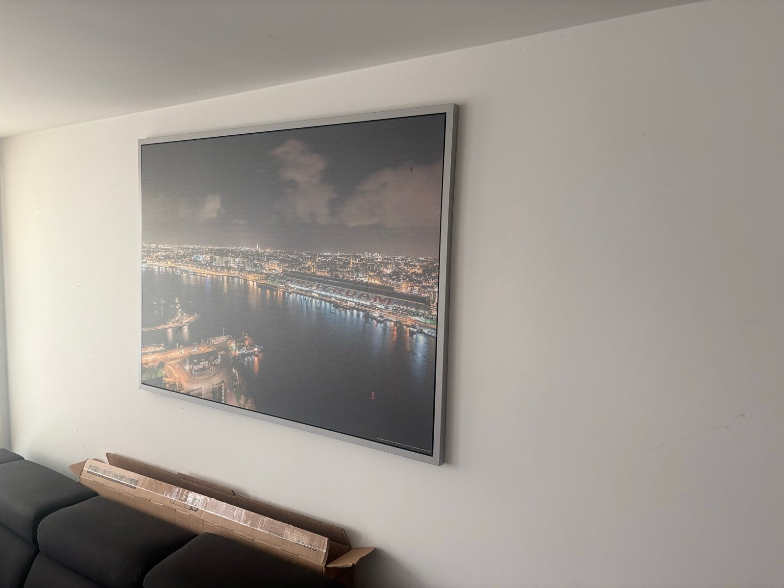 IKEA Amsterdam Nachtzicht Schilderij - Groot Formaat, Huis en Inrichting, Woonaccessoires | Schilderijen, Tekeningen en Foto's