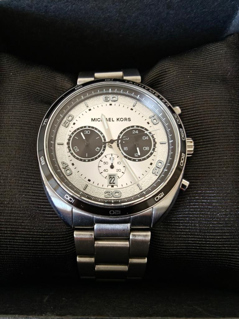 Michael Kors horloge Dane Chronograph Quartz MK8613, Overige merken, Staal, Gebruikt, Staal