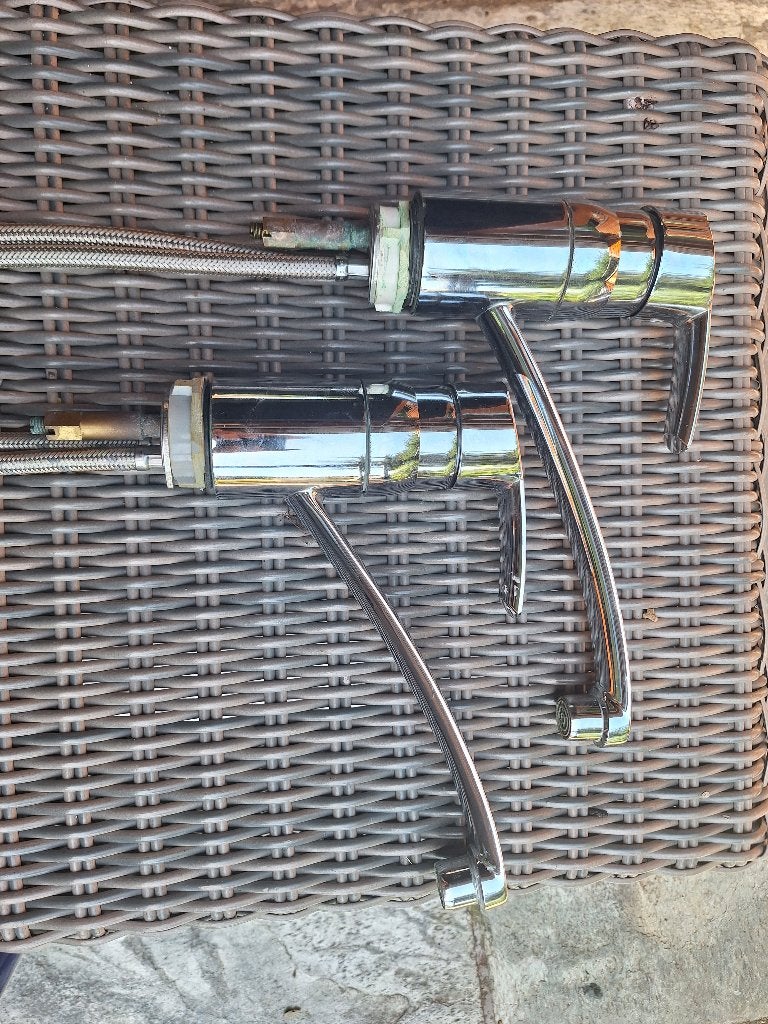grohe wastafel kranen 2 stuks, Ophalen, Gebruikt, Chroom, Wastafel