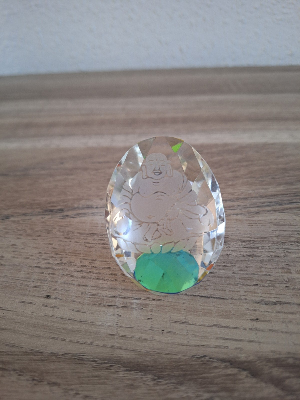 Kristallen Boeddha beeldje - 6,5 cm hoog, Ophalen of Verzenden, Gebruikt, Glas