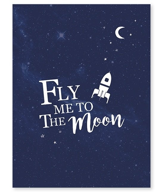 Kinderposter Muurposter Fly me to Moon Lilipinso, Nieuw, Ophalen of Verzenden, Lilipinso, 270 chemin des oliviers - F-34400 LUNEL