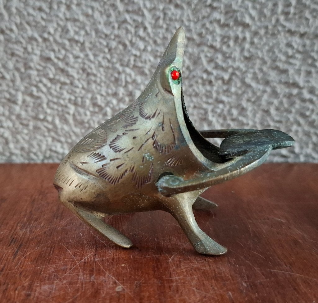 Midcentury messing kikker beeldje/asbakje verzamelobject, Ophalen of Verzenden