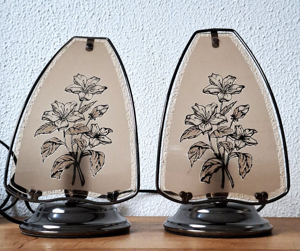 set tafellampen/bedlampen (AF.Cinquanta - Italy ) design 80s, Gebruikt, Overige merken, Meerkleurig, 27 cm
