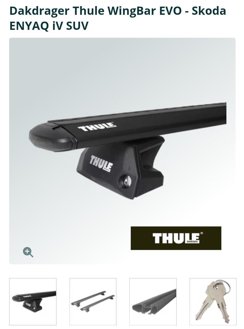 Dakdragers te huur: Thule WingBar EVO - Skoda Enyaq iV SUV, Auto diversen, Ophalen