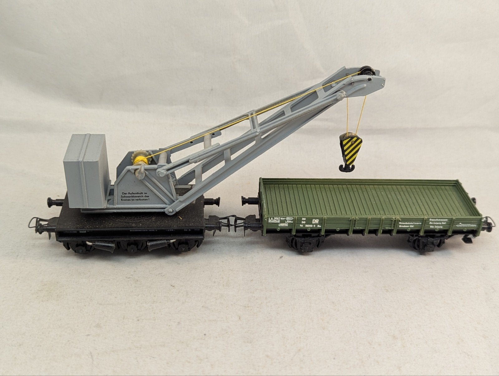 Piko/Dietzel Kraanwagon met platte wagen - H0, Ophalen of Verzenden, Gelijkstroom, Wagon, Piko