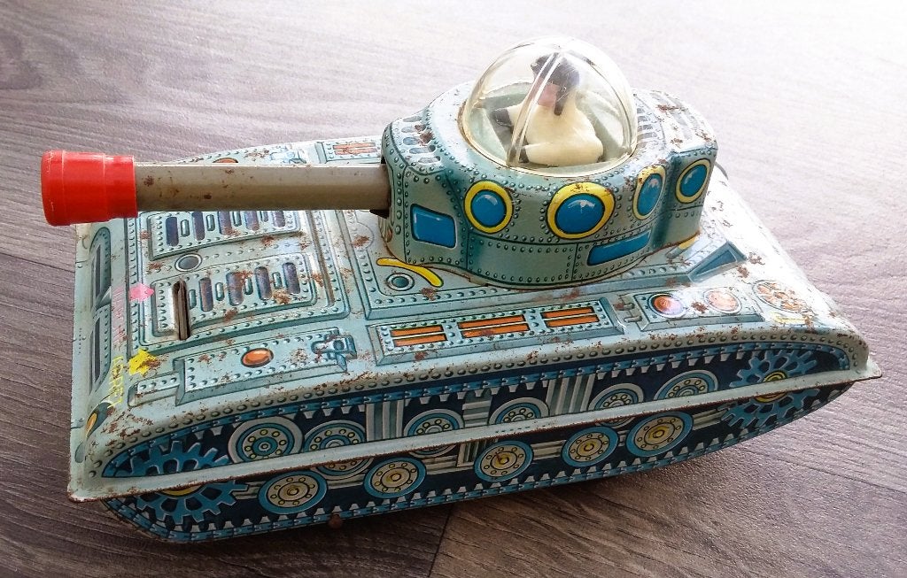 Om 1950 Blikken Oorlog Militaire Landmacht Tank Artillerie, Antiek en Kunst, Ophalen of Verzenden