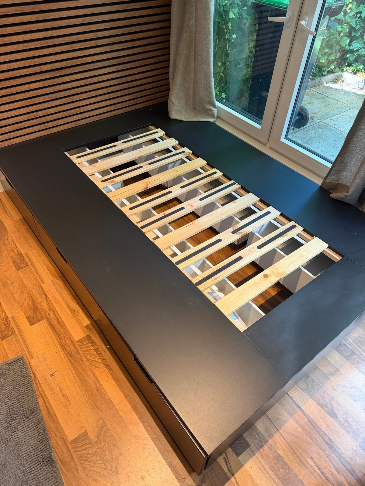 IKEA NORDLI Bedframe met opberglades - Zwart, Ophalen, Overige materialen, Zwart, Tweepersoons