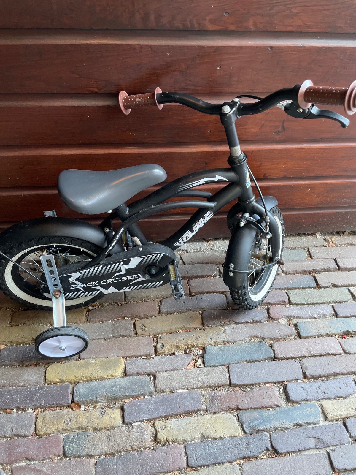 Volare kinderfiets 12 inch Black Cruiser met zijwieltjes, Fietsen en Brommers, Fietsen | Kinderfietsjes, Ophalen, Zijwieltjes