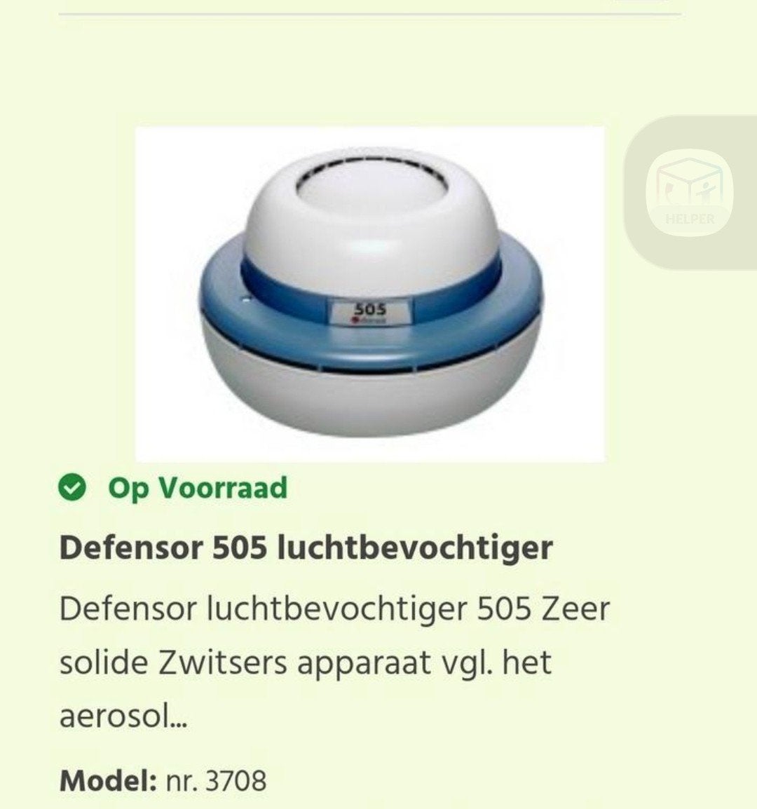 Defensor 505 Luchtbevochtiger - Zwitserse Kwaliteit, Ophalen of Verzenden, Gebruikt, Luchtbevochtiger