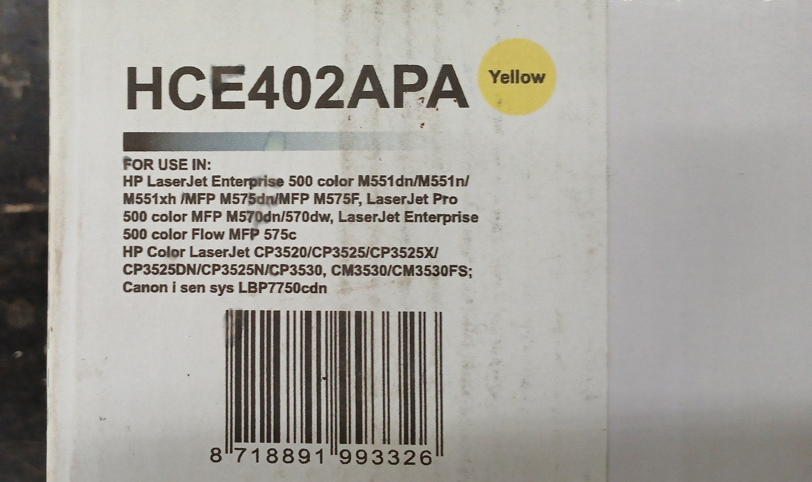 Toner HCE4020APA Geel voor HP en Canon printers, Computers en Software, Ophalen of Verzenden, Nieuw, Toner, HCE4020APA