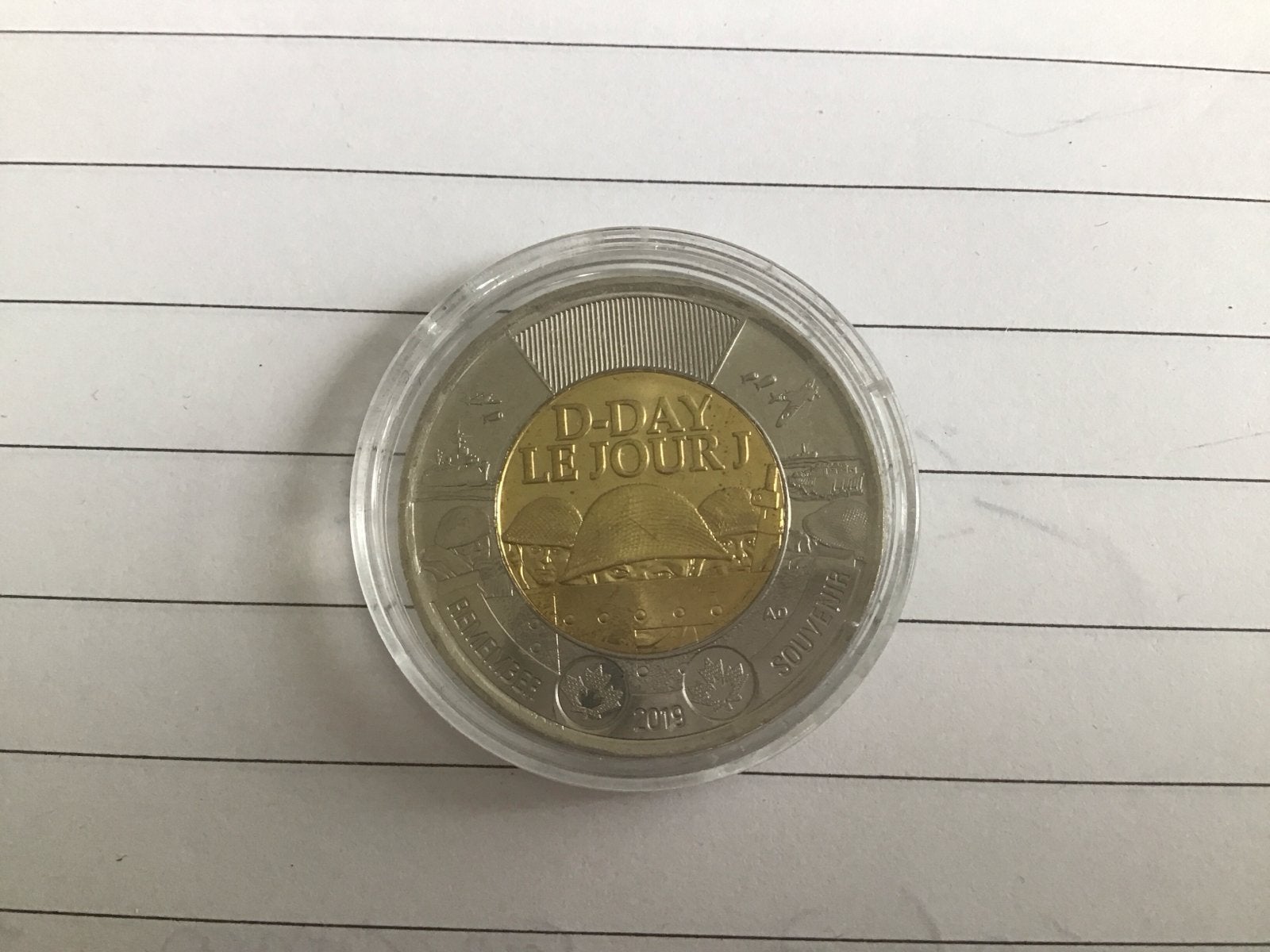 2 Dollar D-Day Canada 2019 Herdenkingsmunt, Ophalen of Verzenden, Losse munt