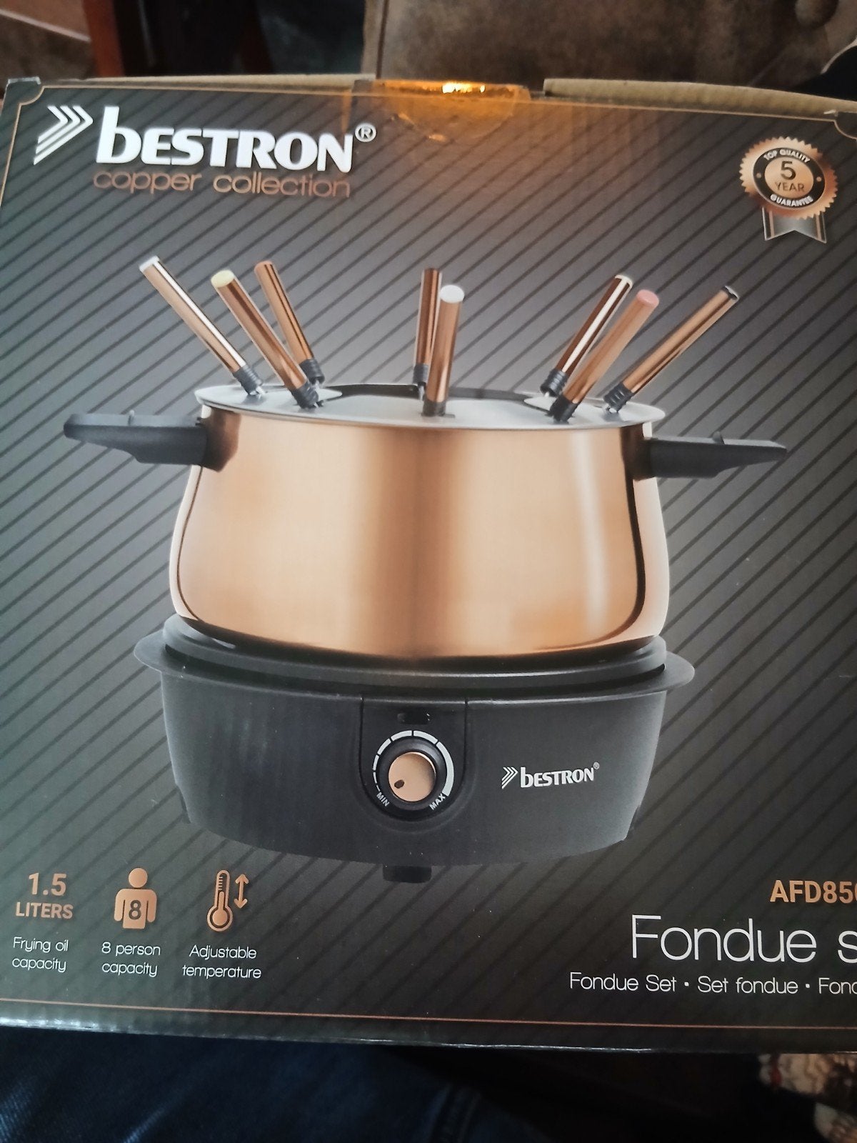 Bestron Copper Collection Fondue Set - Nieuw in Doos, Ophalen of Verzenden, Nieuw, Elektrisch, Fondueset