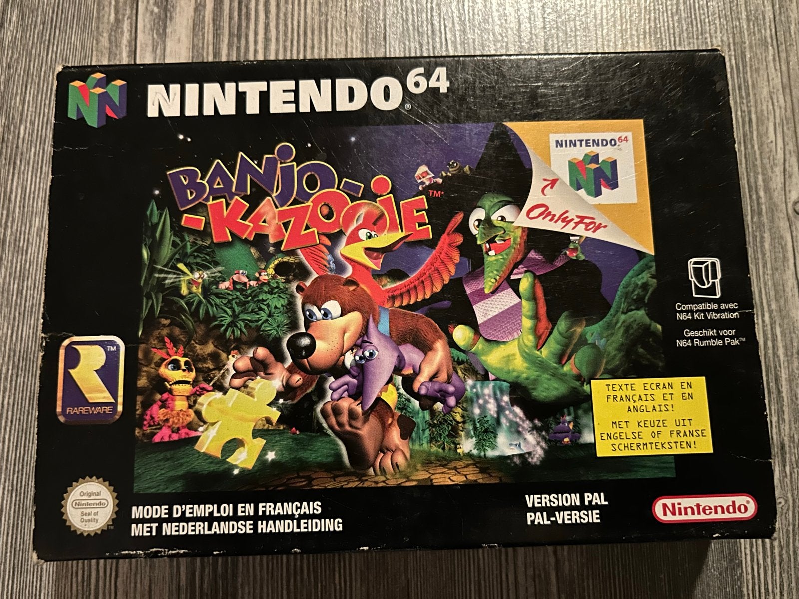 Banjo-Kazooie N64 - Compleet met doos en handleiding, Spelcomputers en Games, Gebruikt, 1 speler, Ophalen of Verzenden, Platform