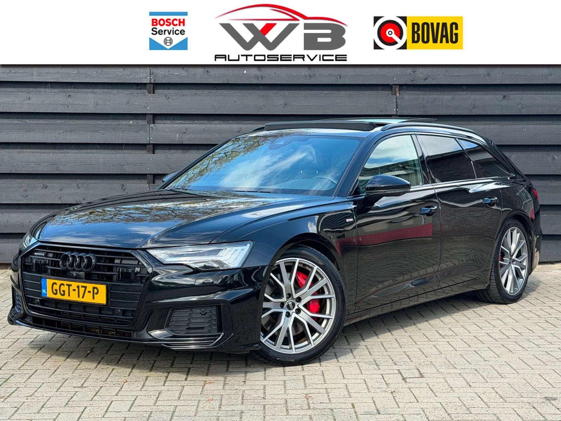 Audi A6 Avant 55 TFSIe S Line Competition I Pano I Matrix I, Auto's, Automaat, Gebruikt, 4 cilinders, Leder en Stof