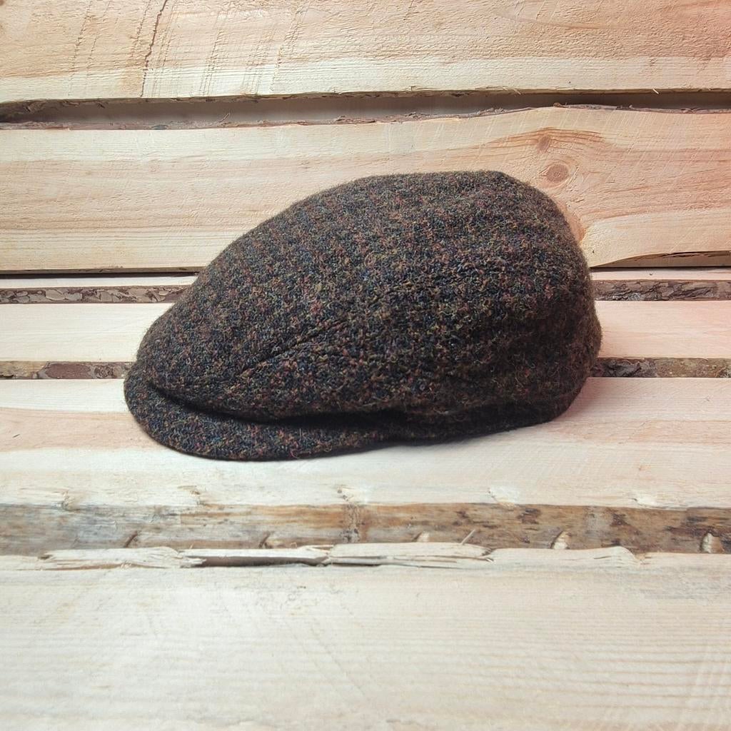Stetson Flatcap Drivers Cap Harris Tweed - 100% wol - Maat S, Stetson, Ophalen of Verzenden, Pet, 57 cm (M, 7⅛ inch) of minder