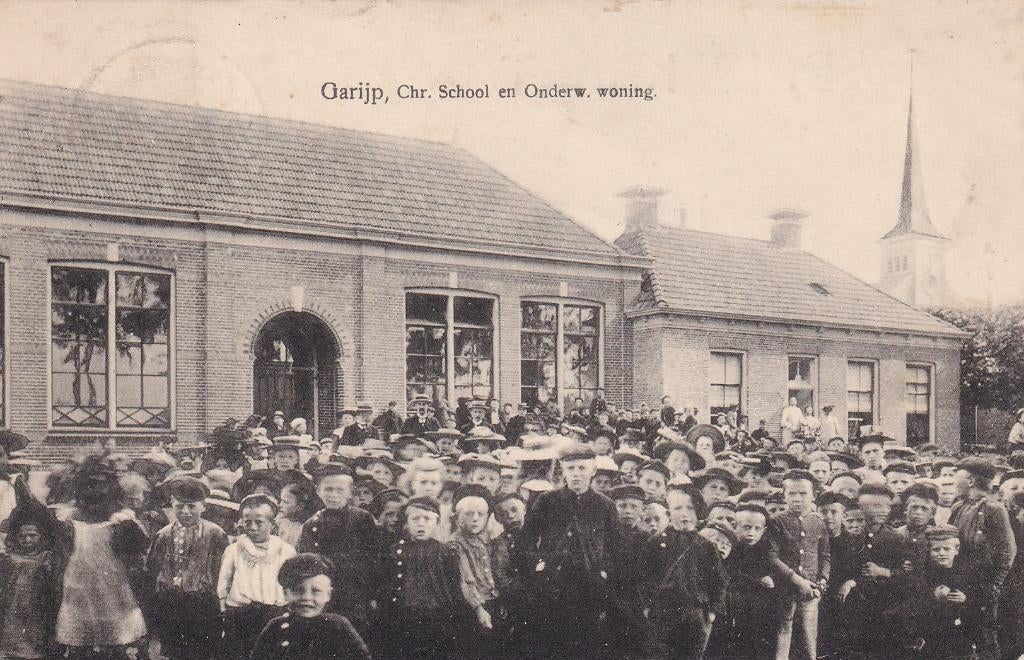 Garijp, School, Kinderen., Verzamelen, Verzenden, Voor 1920, Gelopen, Friesland