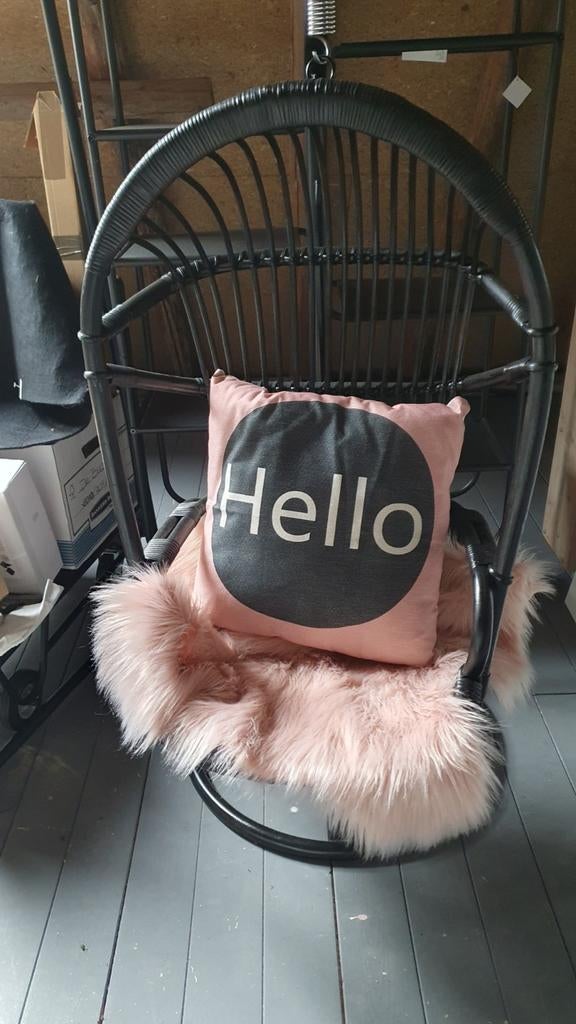 Heerlijke Kinder Hangstoel van Bamboe en Metaal, Ophalen, Modern, Speels, Zwart, Nieuw