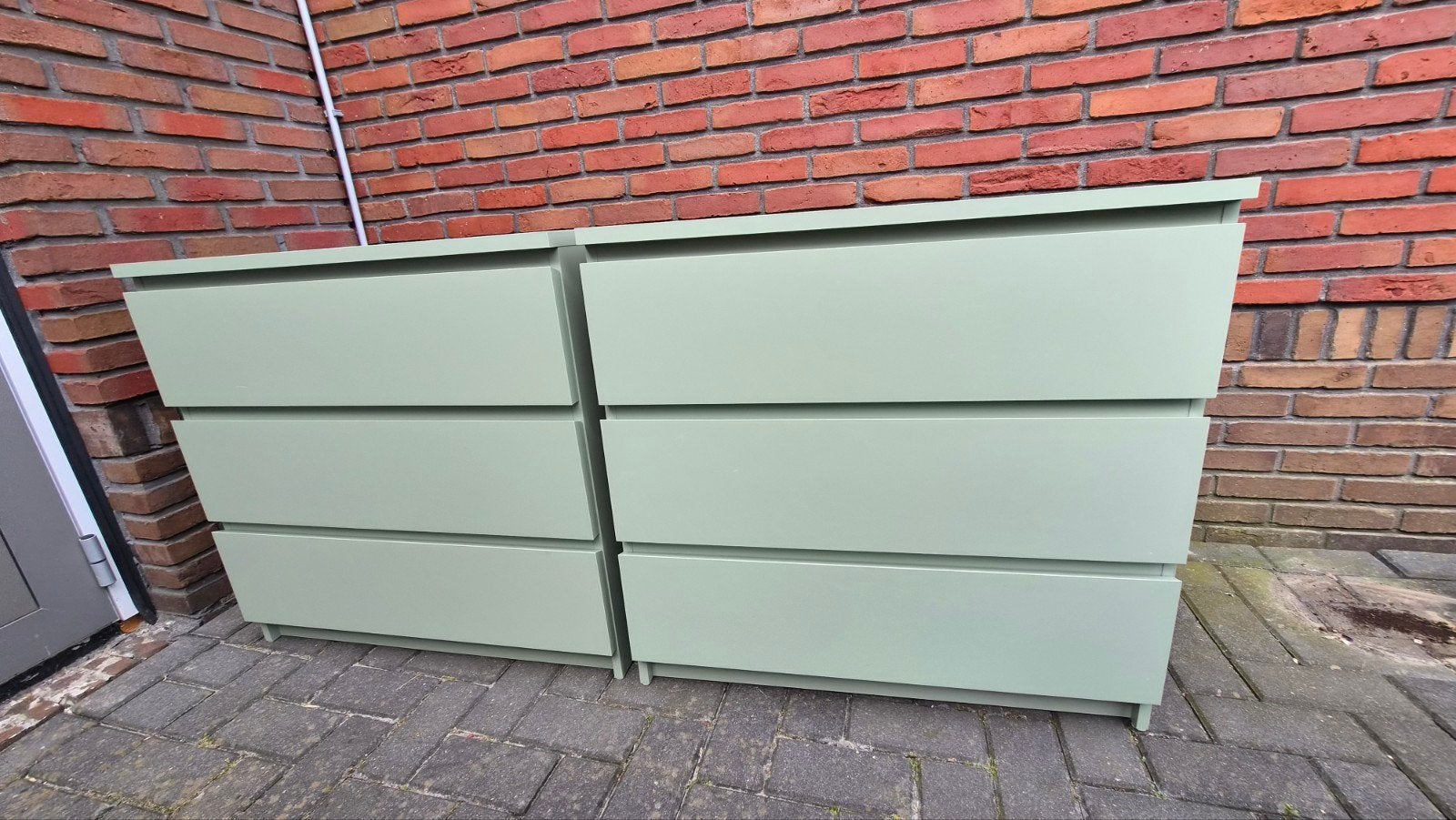 IKEA Malm ladekast 3 laden (olijfgroen) (2x), Ophalen, Gebruikt, 50 tot 100 cm, 3 of 4 laden