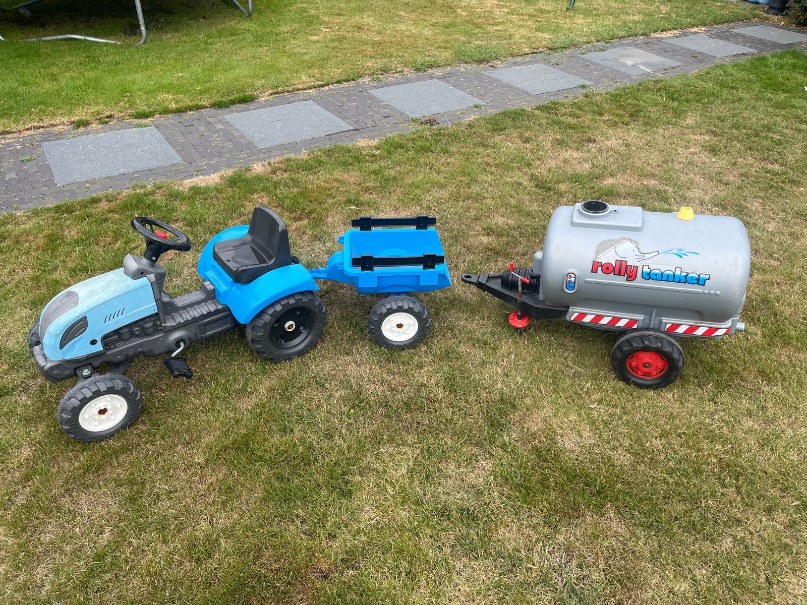 Rolly Toys traptractor met aanhangers (tanker en bak), Ophalen, Gebruikt, Trapvoertuig