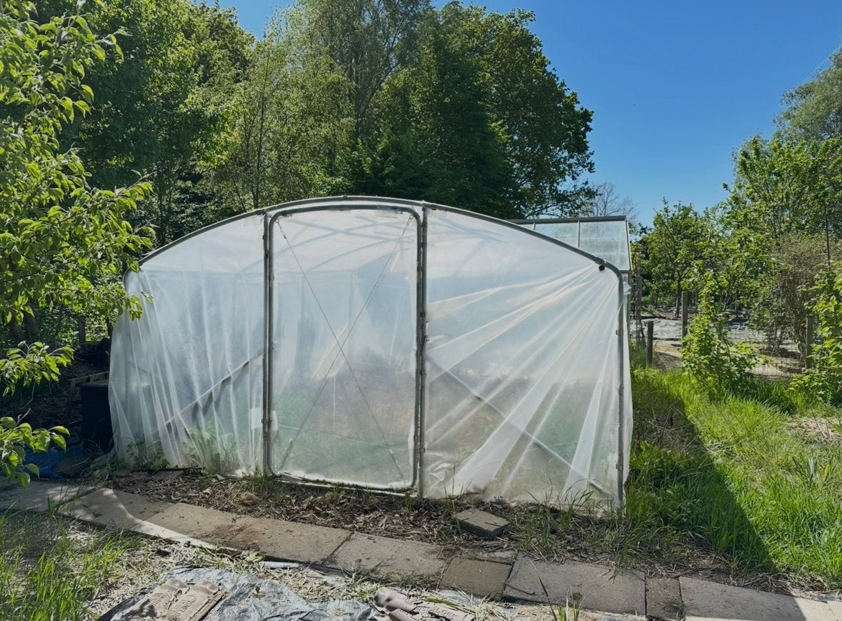 Tuinkas 4x5m met Stevig Buizenframe, Tuin en Terras, Kassen, Gebruikt, Folie, Kweekkas, Ophalen