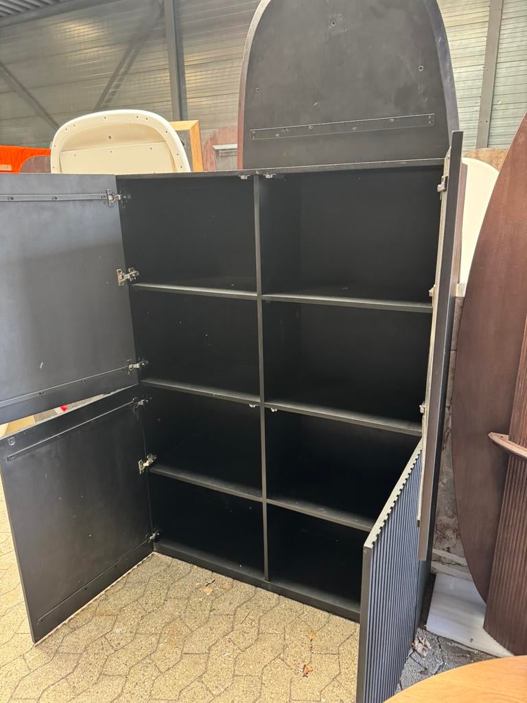 Wandkast mangohout zwart 120x40x180, Huis en Inrichting, Kasten | Wandmeubels, Ophalen, Met deur(en), Overige materialen, Nieuw