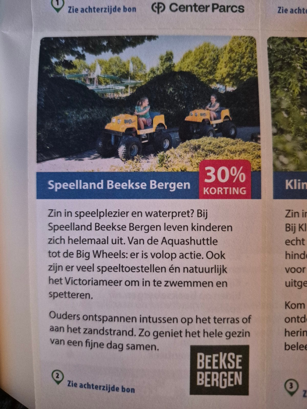Speelland beekse bergen 30% korting, Eén persoon, Kortingskaart