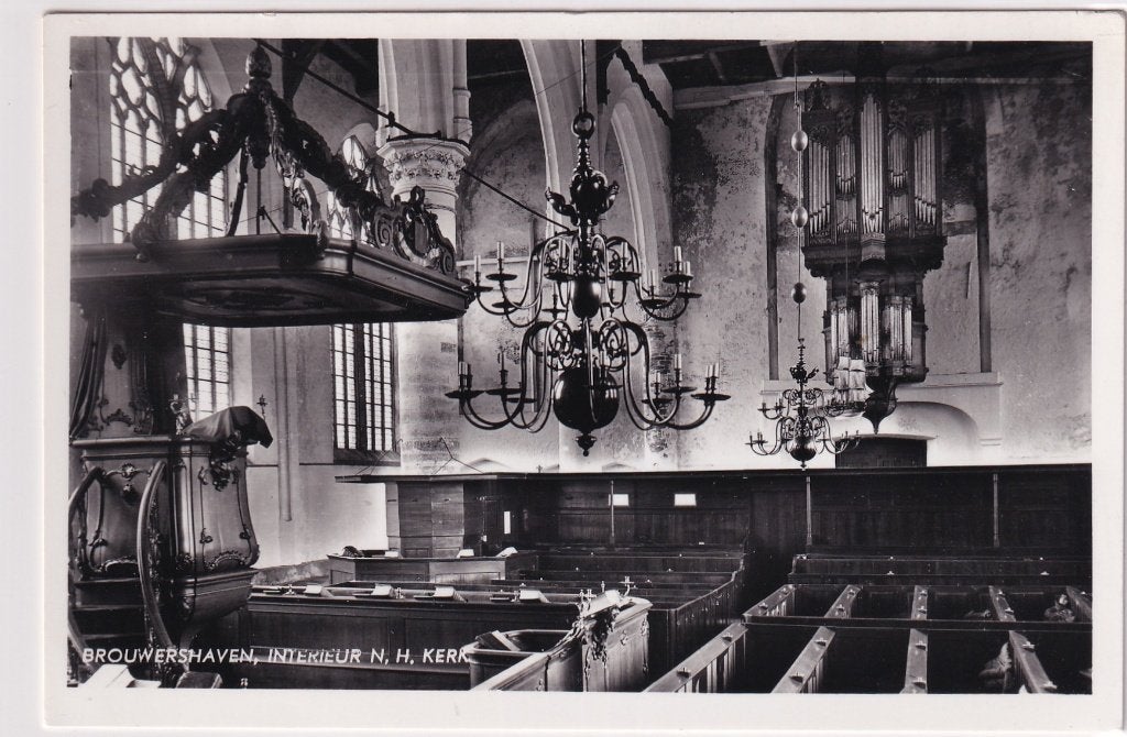 Brouwershaven interieur n.h. kerk, Verzenden, Ongelopen, Zeeland