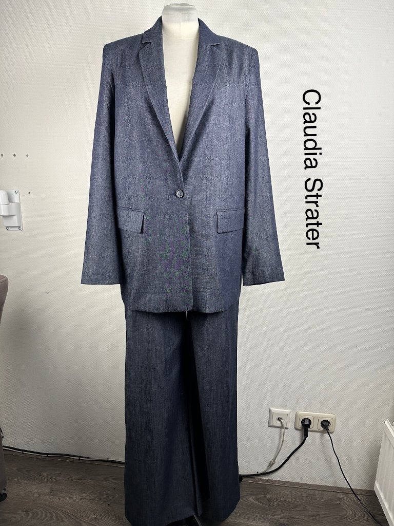 Claudia Strater Broekpak  {mt: 44} Nieuw 9572-33,3, Kleding | Dames, Jasjes, Kostuums en Pakken, Blauw, Claudia Strater, Maat 42/44 (L)